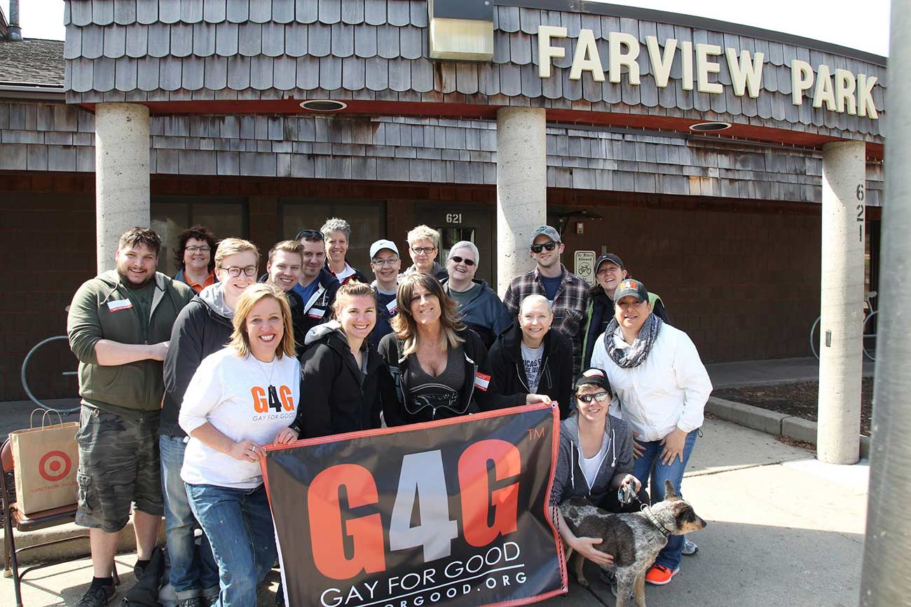 Members of Gay for Good at an event at Fairview Park.