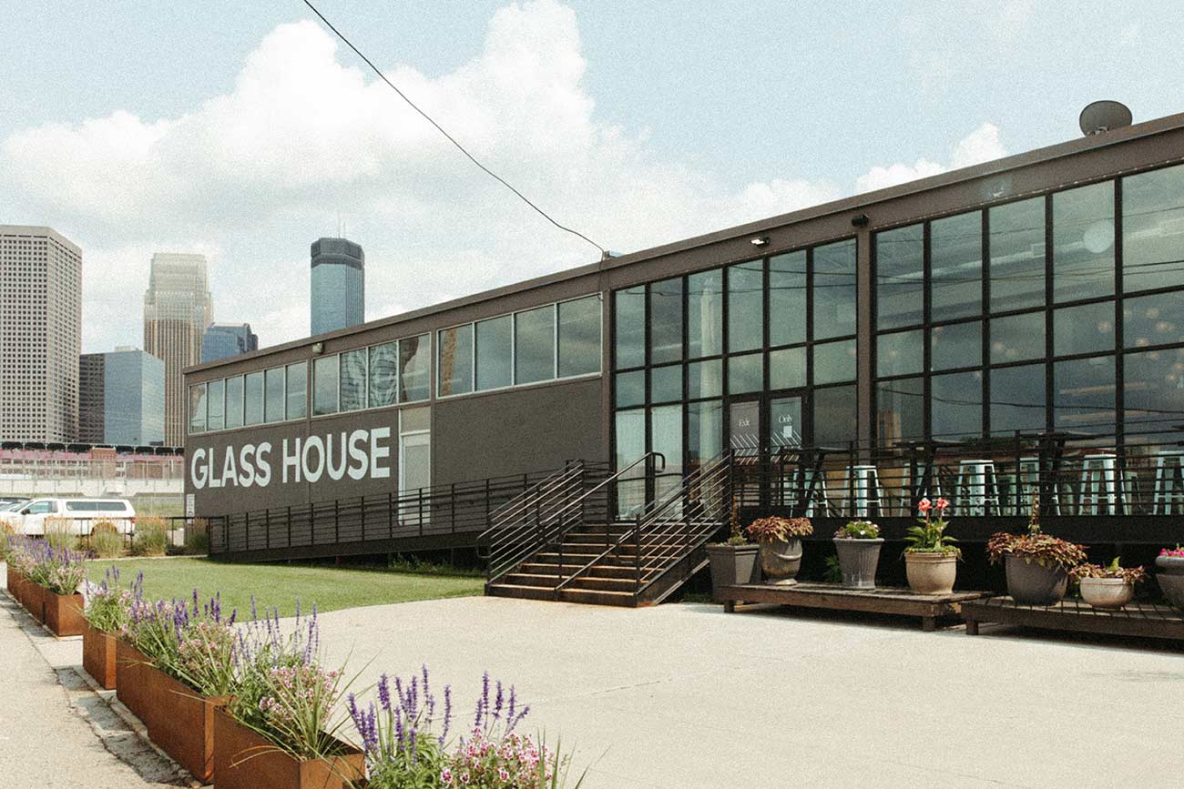 Exterior building shot of the Glass House venue in Minneapolis.