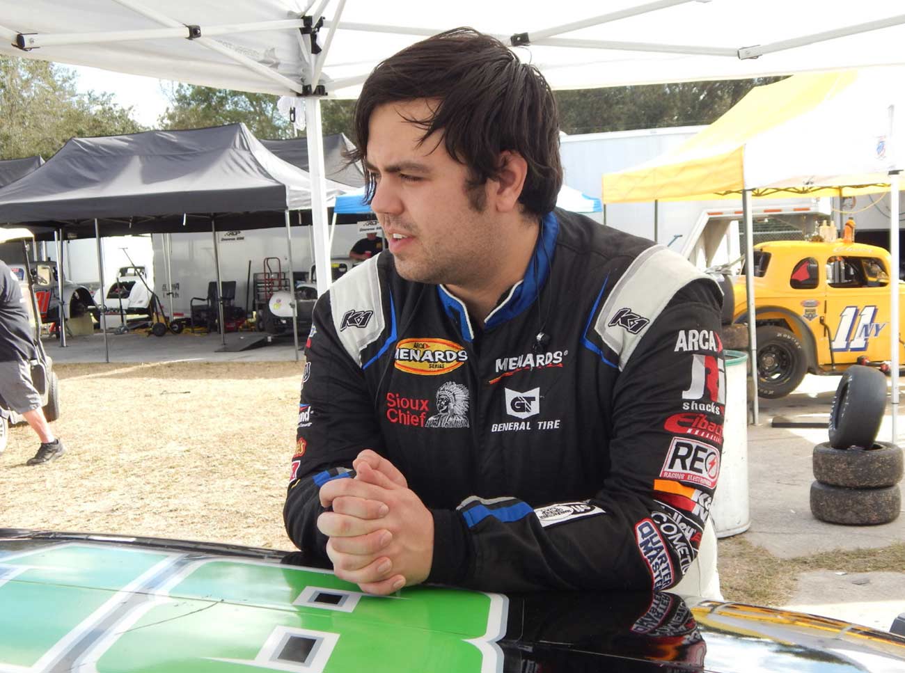 Close-up side profile shot of motorsports athlete Michael Klein.