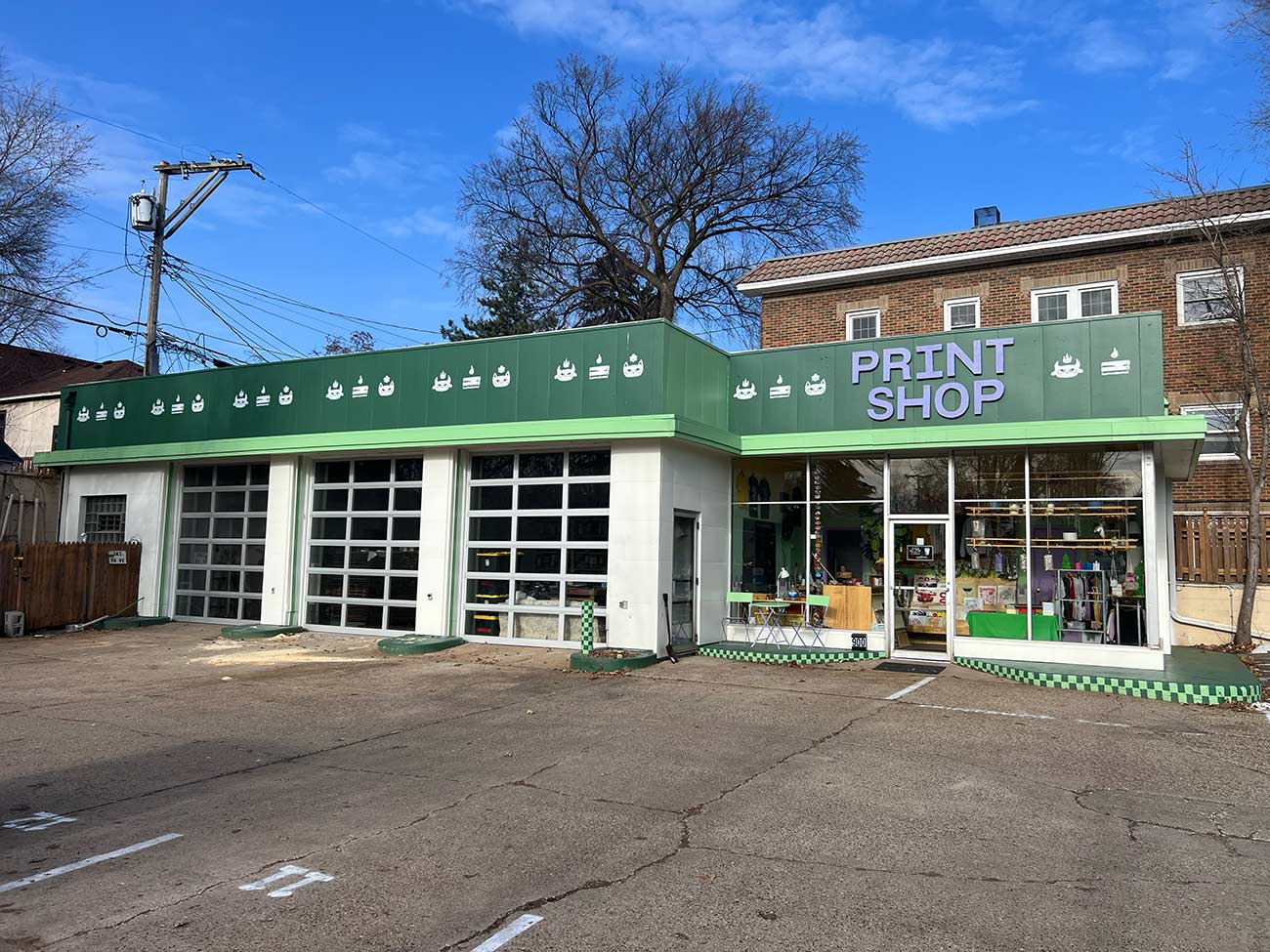 Exterior building shot of The Workshop for Independent Publishing print shop.