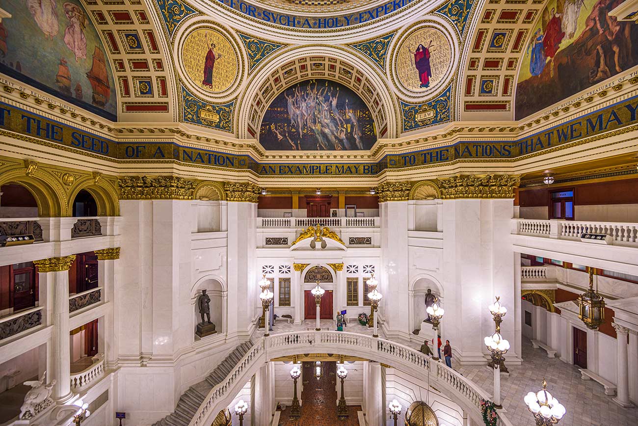 The rotunda of the House of Representatives in the Pennsylvania State Capitol.