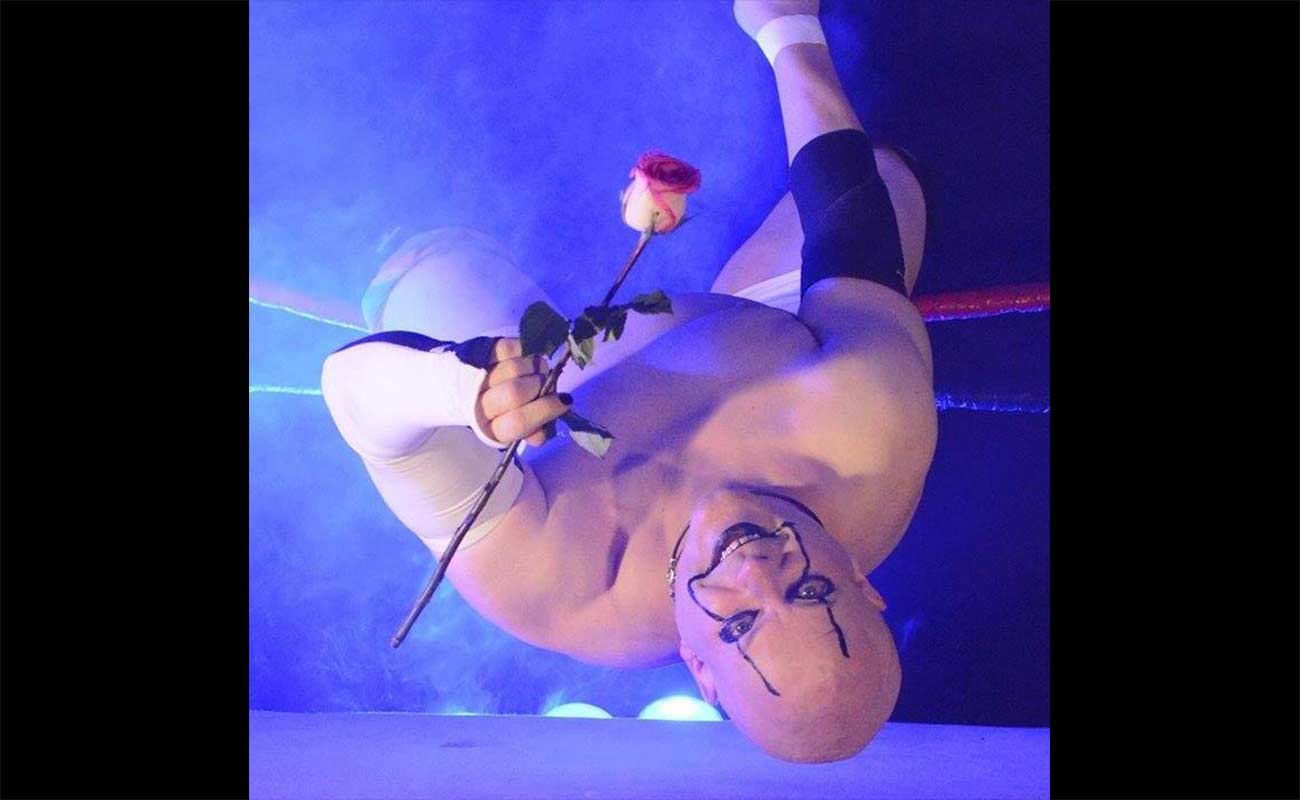 Writer Terrance Griep as his wrestling alter ego Spiderbaby.