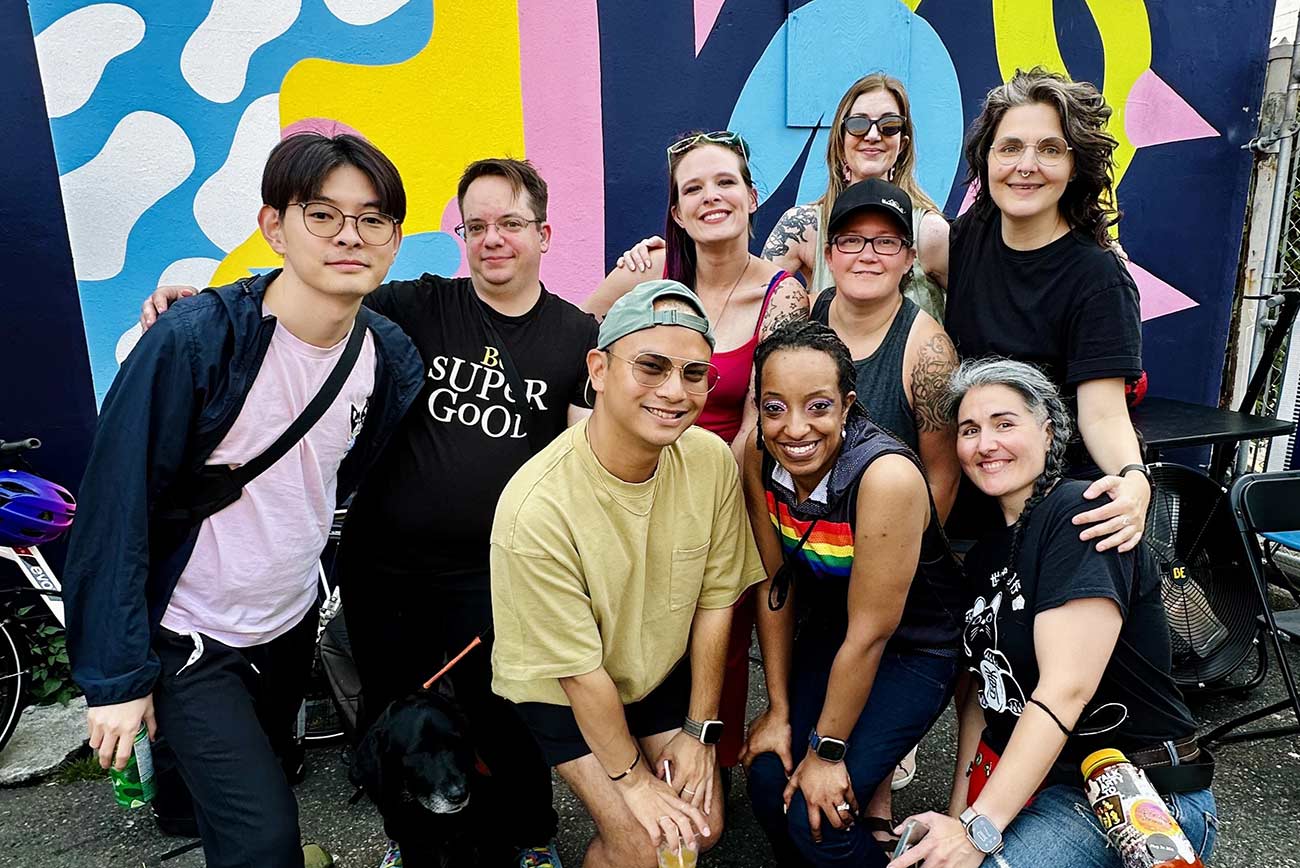 Group shot of people at the Queer ASL retreat.